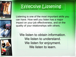 Effective Listening - Fitchburg State University