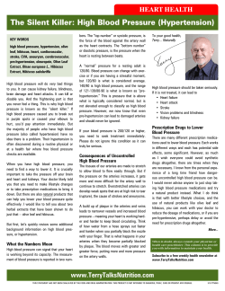 The Silent Killer: High Blood Pressure (Hypertension)