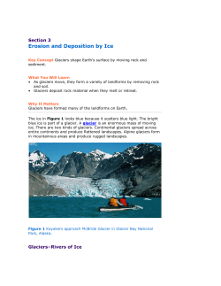 Section 3 Erosion and Deposition by Ice