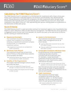 Fi360Fiduciary Score&reg;