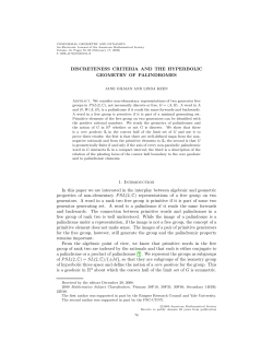 DISCRETENESS CRITERIA AND THE HYPERBOLIC GEOMETRY