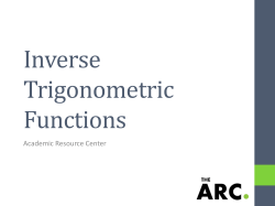 Inverse Trigonometric Functions