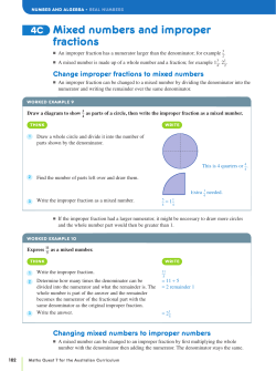 Mixed numbers and improper fractions