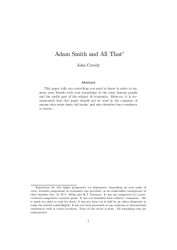 Adam Smith and All That