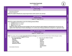 Social Studies Pacing Guide 2nd Grade Unit 1: Connecting Themes
