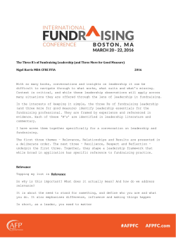 The Three R`s of Fundraising Leadership