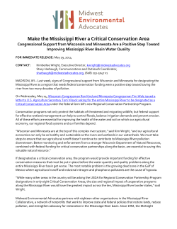 Make the Mississippi River a Critical Conservation Area