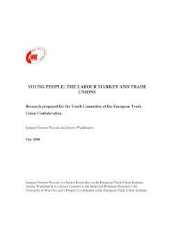 YOUNG PEOPLE: THE LABOUR MARKET AND TRADE UNIONS