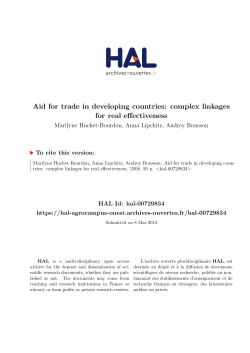 Aid for trade in developing countries: complex linkages - Hal-SHS