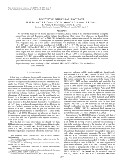L137 DISCOVERY OF INTERSTELLAR HEAVY WATER H. M.