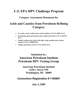 Category Assessment Document