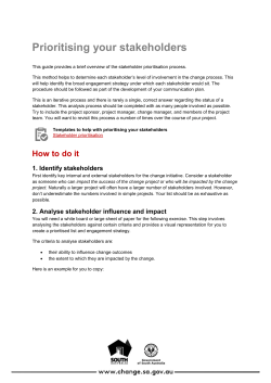 Prioritising your stakeholders