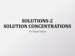SOLUTIONS-2 SOLUTION CONCENTRATIONS