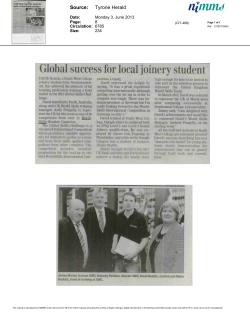 Global success for local joinery student