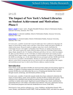 The Impact of New York`s School Libraries on Student Achievement