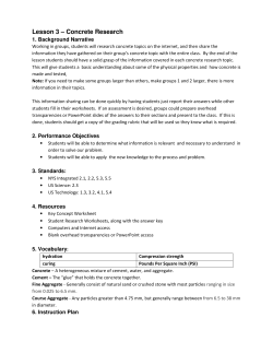 Lesson 3 &ndash; Concrete Research