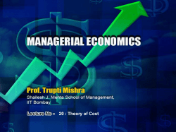 20 : Theory of Cost