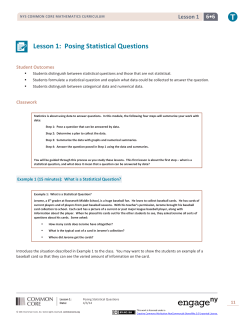 Lesson 1: Posing Statistical Questions