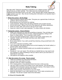 Note-Taking - Lone Star College