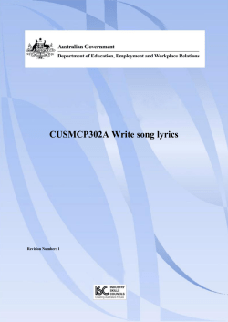 CUSMCP302A Write song lyrics