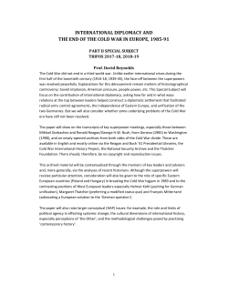 international diplomacy and the end of the cold war in europe, 1985