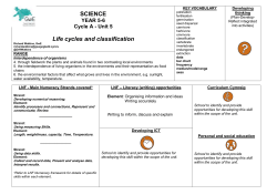 SCIENCE Life cycles and classification