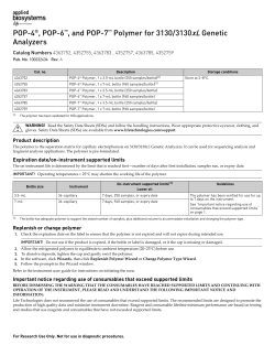 POP-4®, POP-6™, and POP-7™ Polymer for 3130/3130xL Genetic