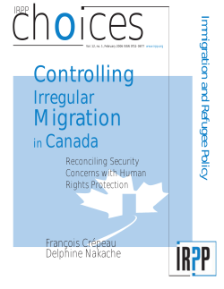 Controlling Irregular Migration - Institute for Research on Public Policy