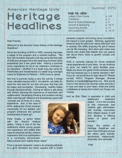 Heritage Headlines - American Heritage Girls