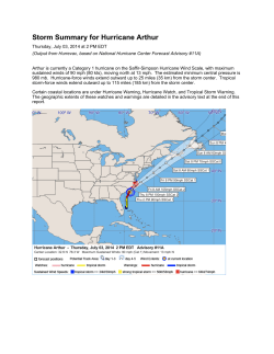 Storm Summary for Hurricane Arthur