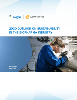 2030 Outlook on Sustainability in the Biopharma Industry