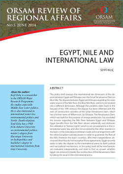eGyPT, Nıle AND ıNTeRNATıONAl lAW