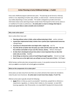 Action Planning in Early Childhood Settings: a Toolkit