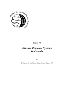 Disaster Response Systems In Canada