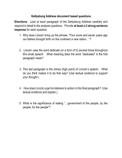 Gettysburg Address document based questions Directions: Look at