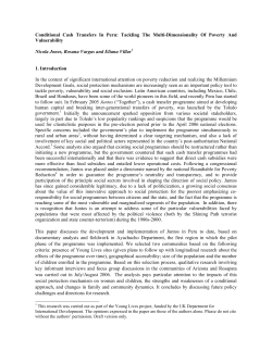 Conditional Cash Transfers In Peru: Tackling The Multi