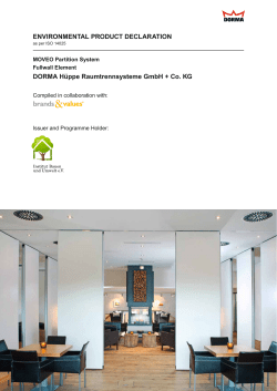 ENVIRONMENTAL PRODUCT DECLARATION DORMA H&uuml;ppe
