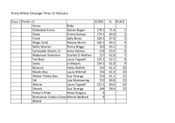 Priory Winter Dressage Times 15 February Class 1 Prelim 12