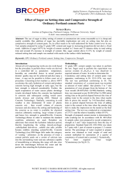 Effect of Sugar on Setting-time and Compressive Strength of