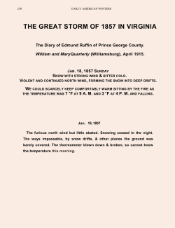 THE GREAT STORM OF 1857 IN VIRGINIA