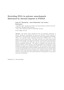Stretching DNA in polymer nanochannels fabricated by