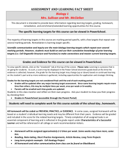 Assessment and Learning Fact Sheet Biology Co