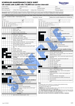 6000 Mile Service Schedule