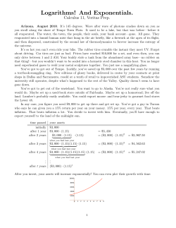 Logarithms! And Exponentials.