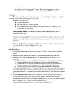 How to Use the Study Guide for the P.E. Knowledge Assessment