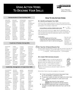 using action verbs to describe your skills