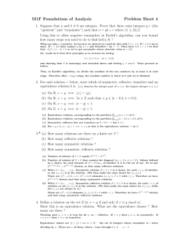 M1F Foundations of Analysis Problem Sheet 4