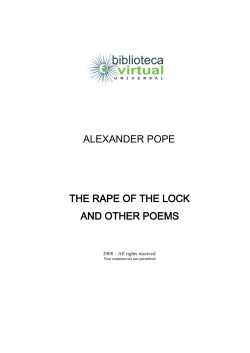 alexander pope the rape of the lock and other poems