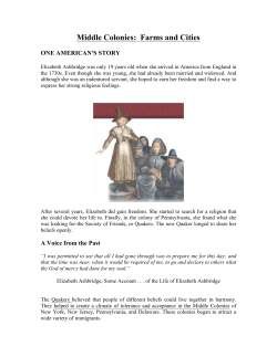 Middle Colonies: Farms and Cities