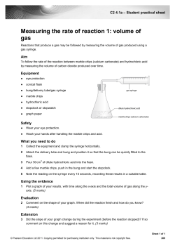 Measuring the rate of reaction 1